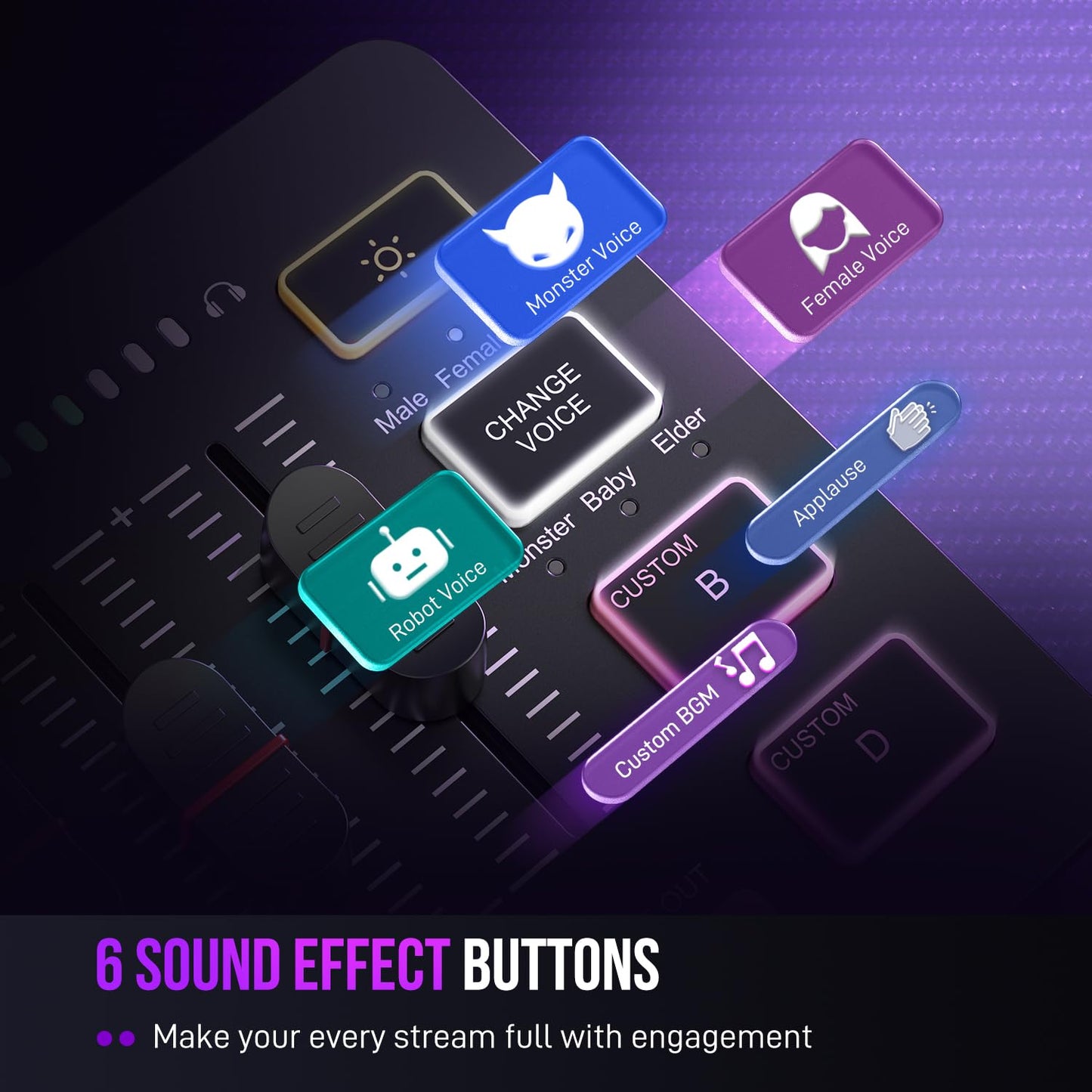 RGB Gaming Audio Mixer with XLR Interface