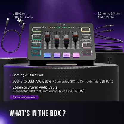 RGB Gaming Audio Mixer with XLR Interface