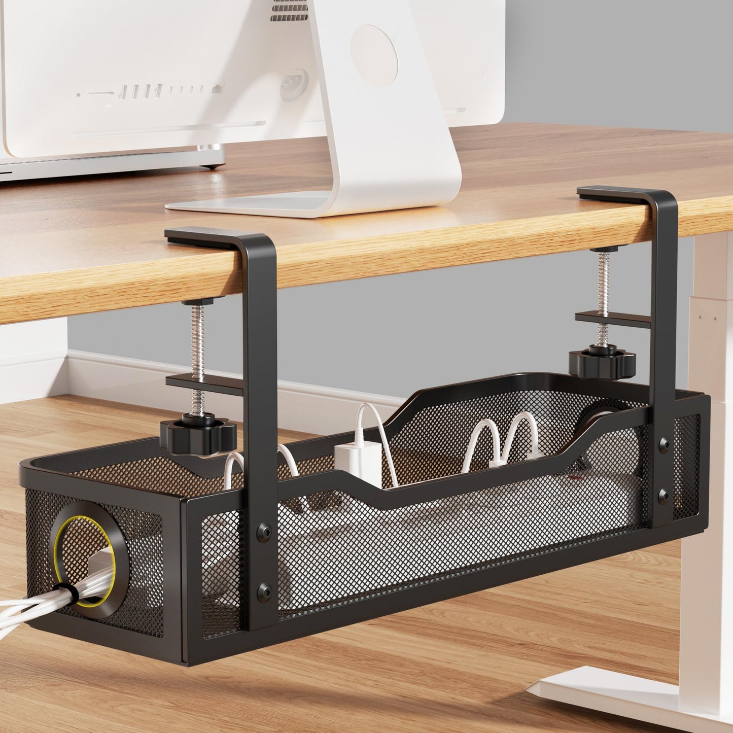 Under Desk Cable Tray with Clamp Mount