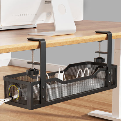Under Desk Cable Tray with Clamp Mount