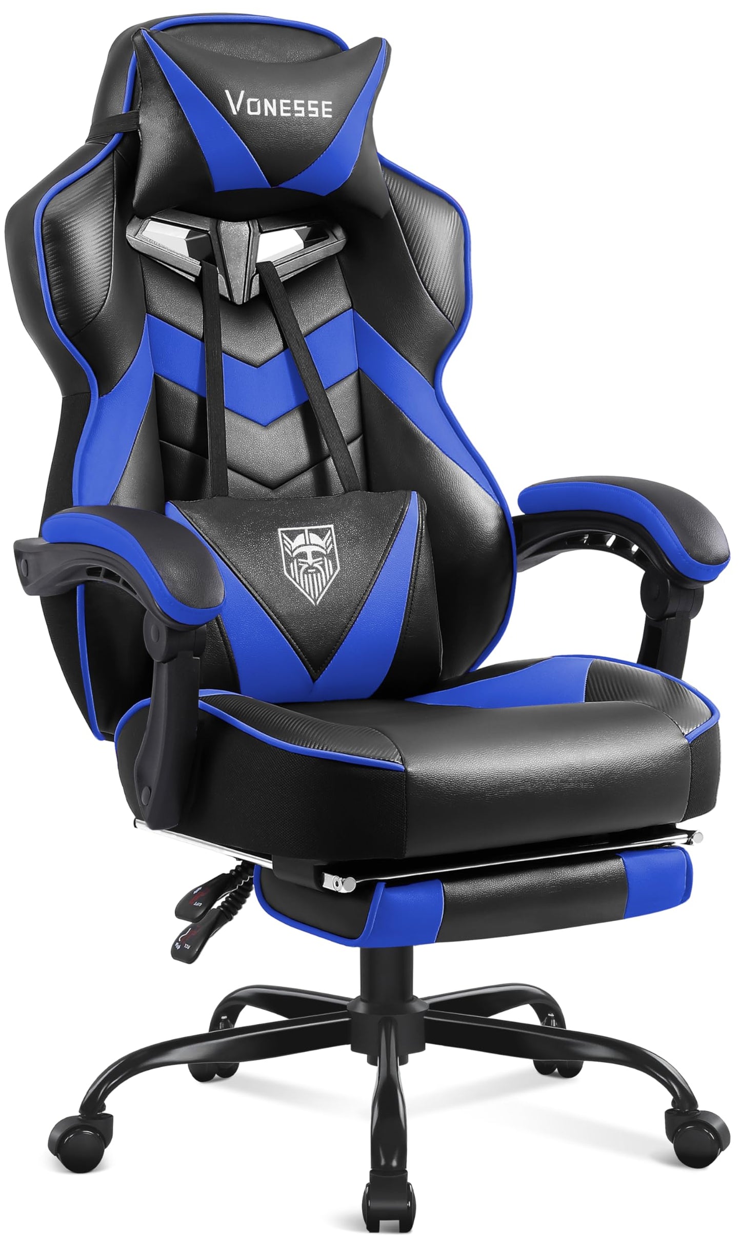 Reclining Gaming Chair with Footrest and Massage