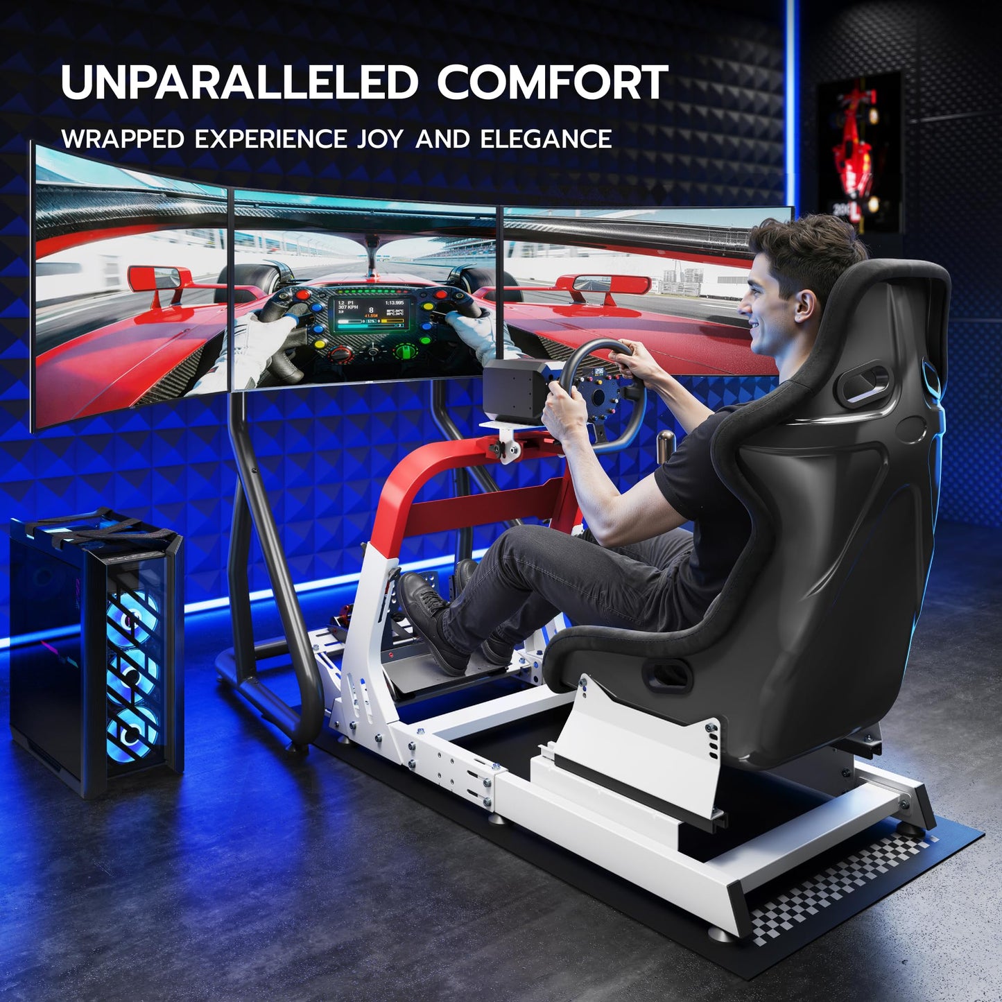 Racing Simulator Cockpit with Gaming Seat