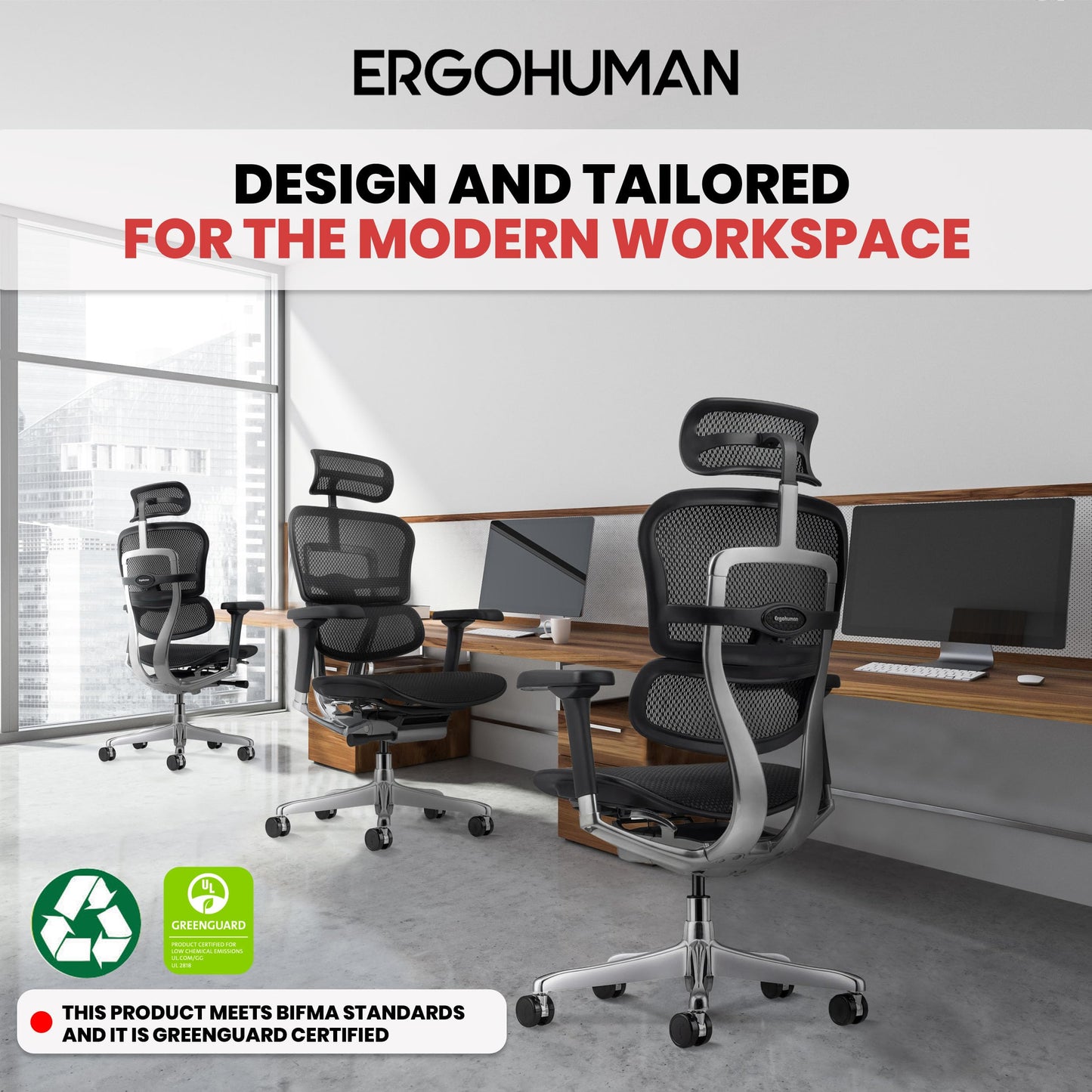 High Back Mesh Office Chair with Adjustable Support