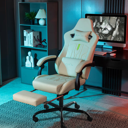 Ergonomic Gaming Chair with Footrest and Massage