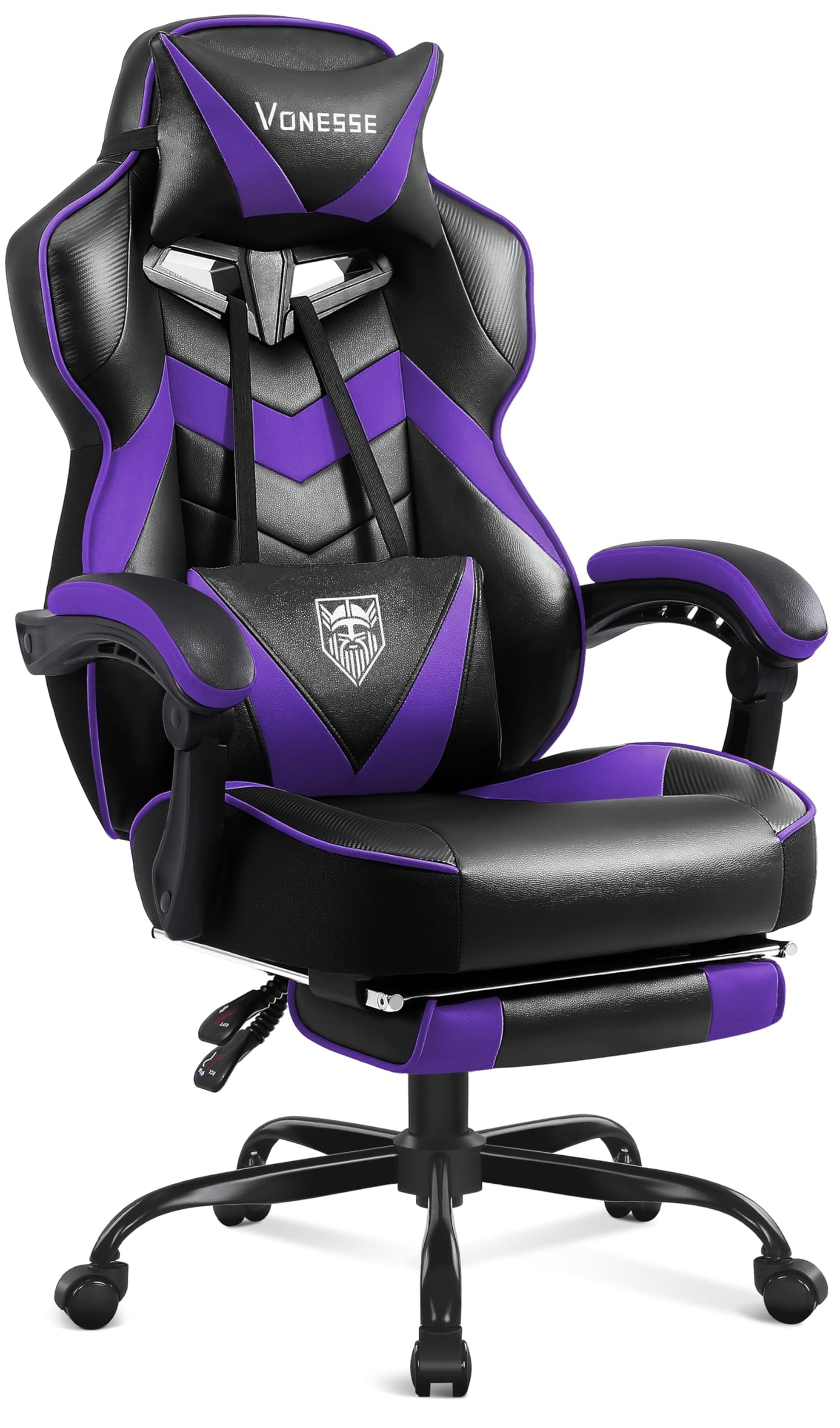 Reclining Gaming Chair with Footrest and Massage