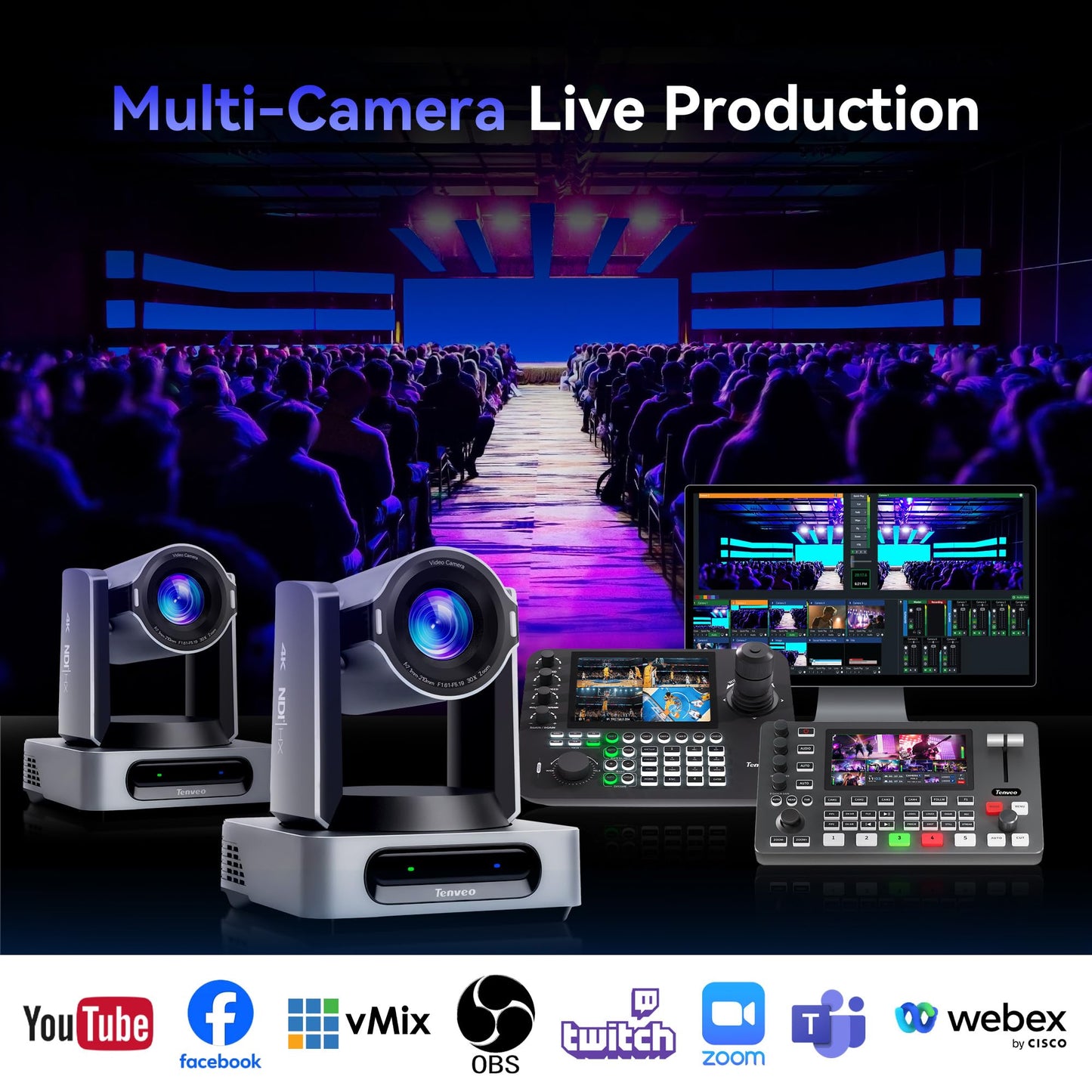 4K AI Tracking PTZ Camera for Live Streaming