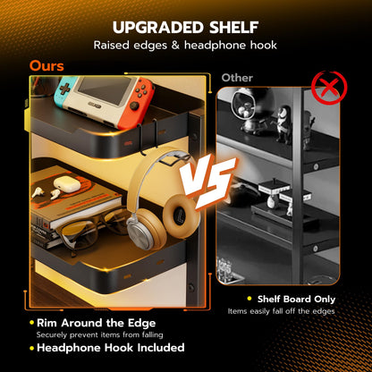 2-Tier Clamp On Desk Shelf with Storage