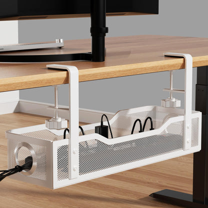 Under Desk Cable Tray with Clamp Mount
