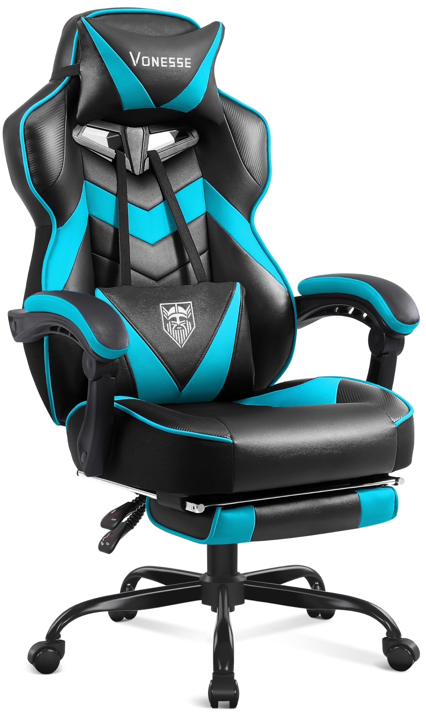 Reclining Gaming Chair with Footrest and Massage