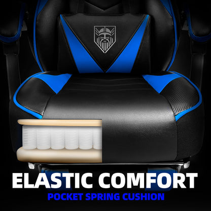 Reclining Gaming Chair with Footrest and Massage