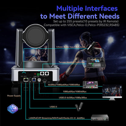4K AI Tracking PTZ Camera for Live Streaming