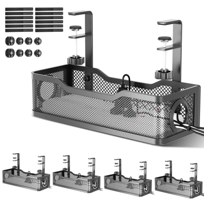 Under Desk Cable Tray with Clamp Mount