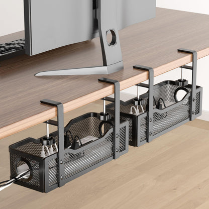 Under Desk Cable Tray with Clamp Mount