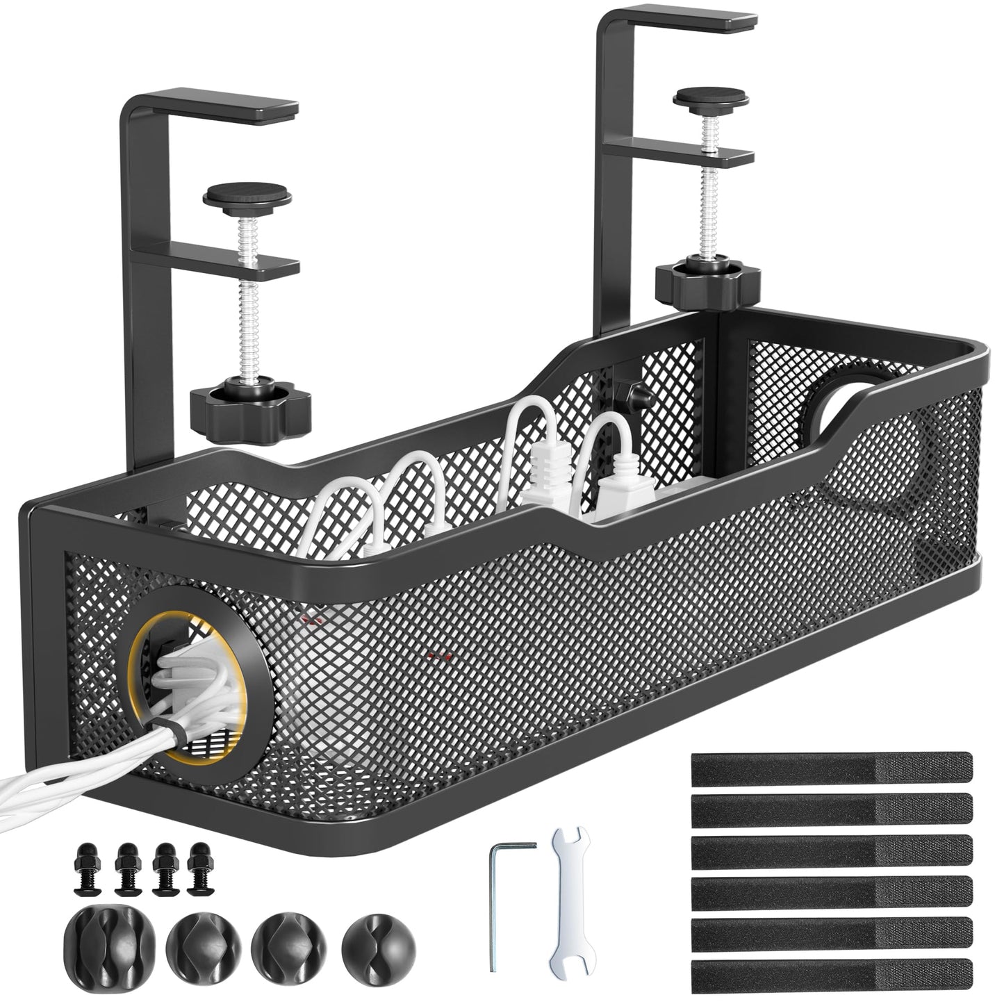 Under Desk Cable Tray with Clamp Mount
