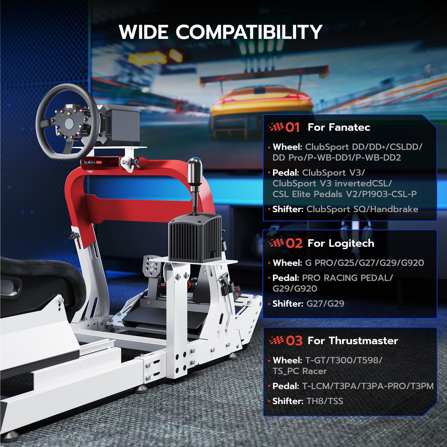 Racing Simulator Cockpit with Gaming Seat
