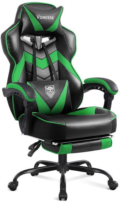 Reclining Gaming Chair with Footrest and Massage