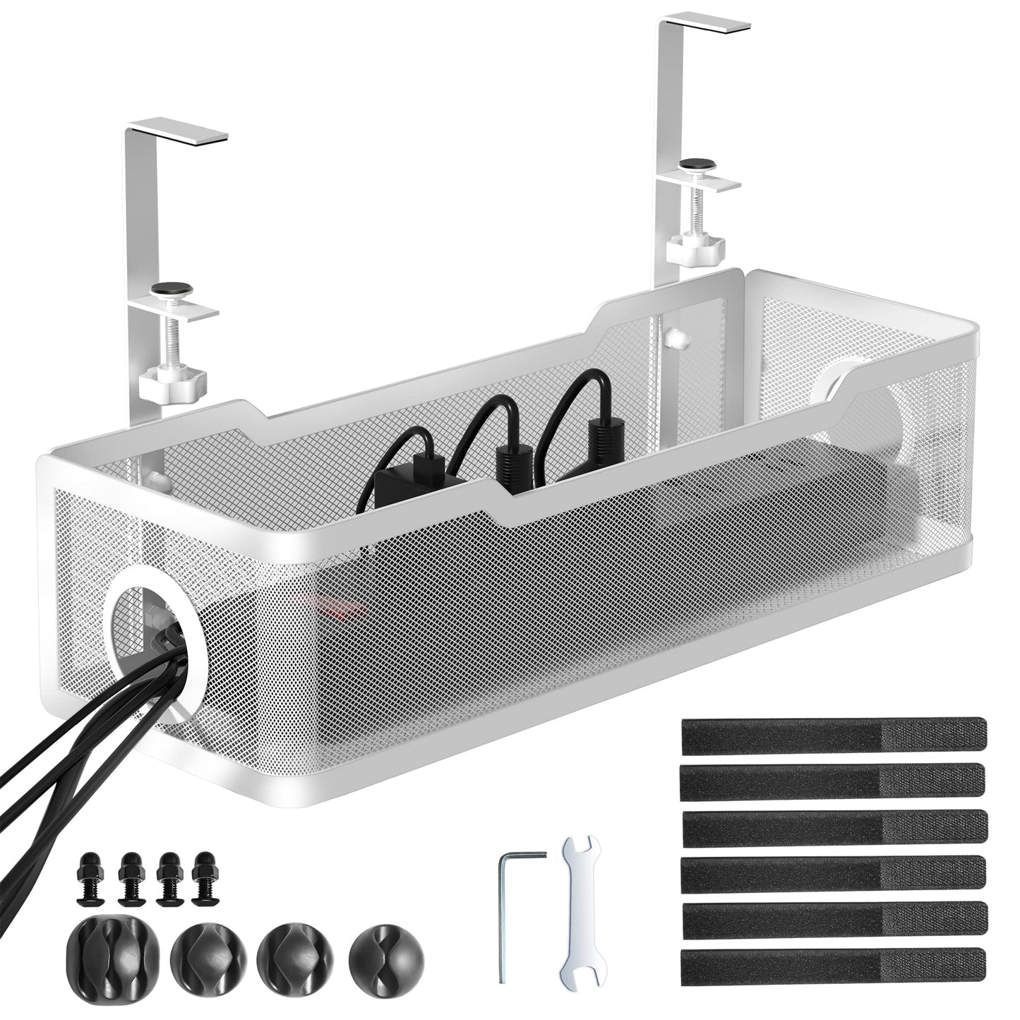 Under Desk Cable Tray with Clamp Mount
