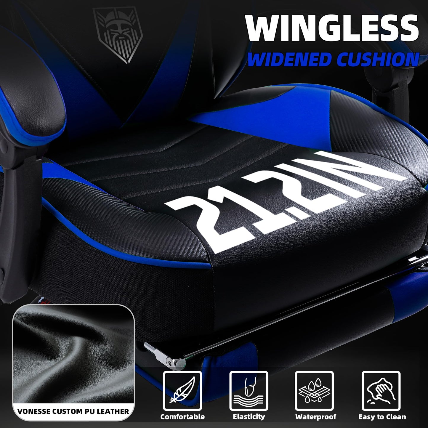Reclining Gaming Chair with Footrest and Massage