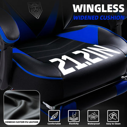 Reclining Gaming Chair with Footrest and Massage